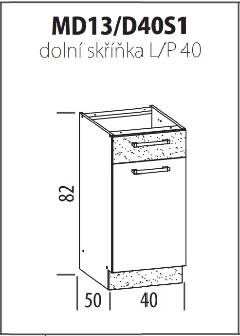 MD13 40 cm kuchyňská linka Modena MAXI ORION